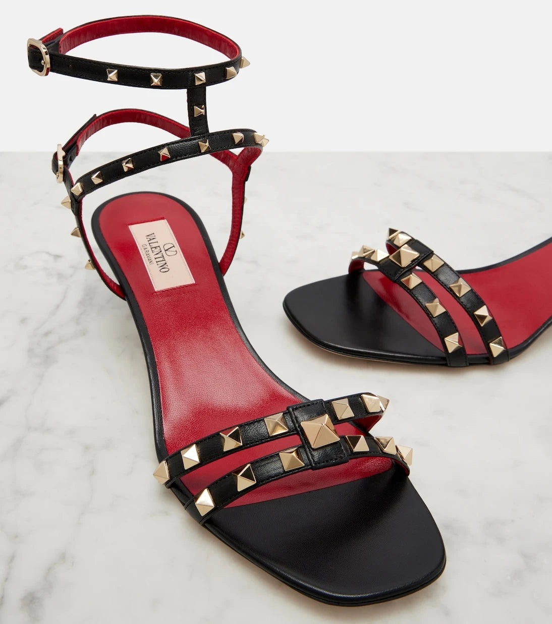 Valentino Garavani - Rockstud leather slingback sandals