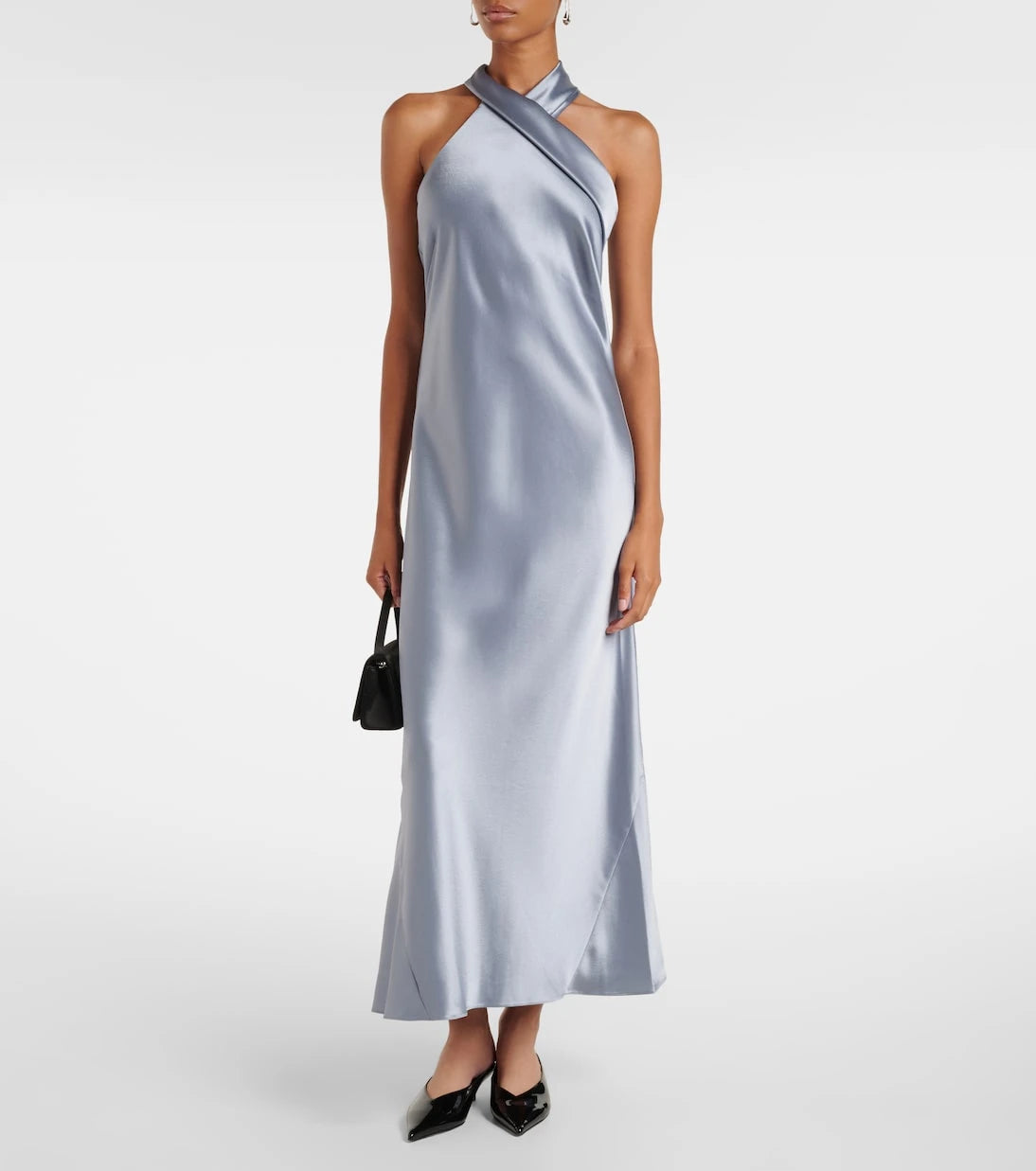 Galvan - Cropped Pandora satin midi dress