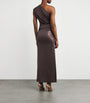 LAPOINTE Brown One-Shoulder Ruched Maxi Dress