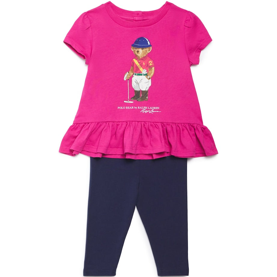 Ralph Lauren Kids Polo Bear Top and Leggings Set (3-24 Months)