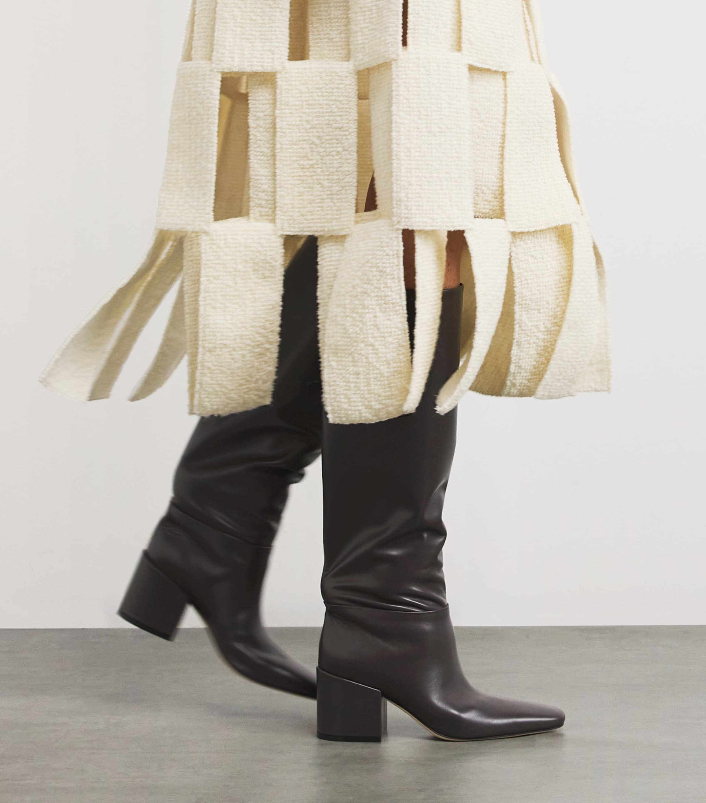 Dear Frances Brown Leather Alma Knee High Boots 70