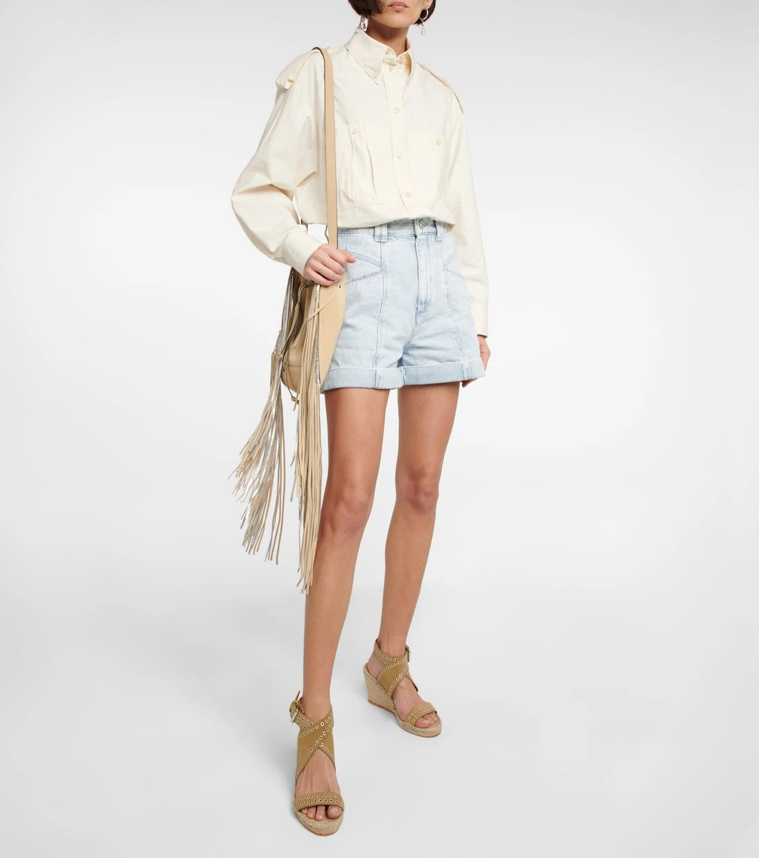 Isabel Marant - Iriane studded suede espadrille wedges