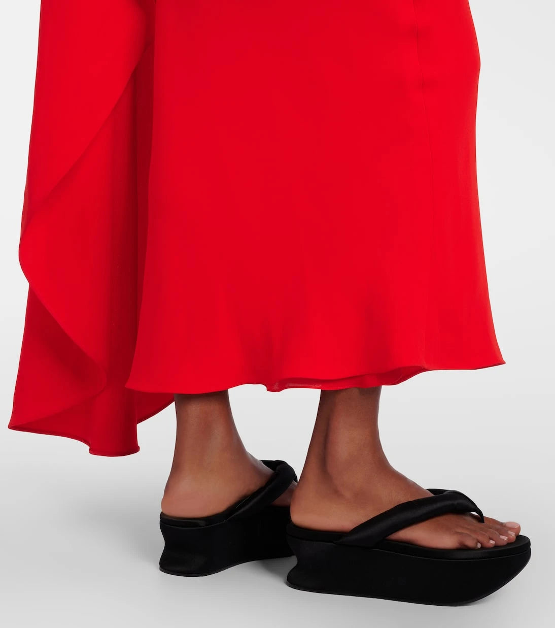 Balenciaga - Gaeta satin wedge thong sandals