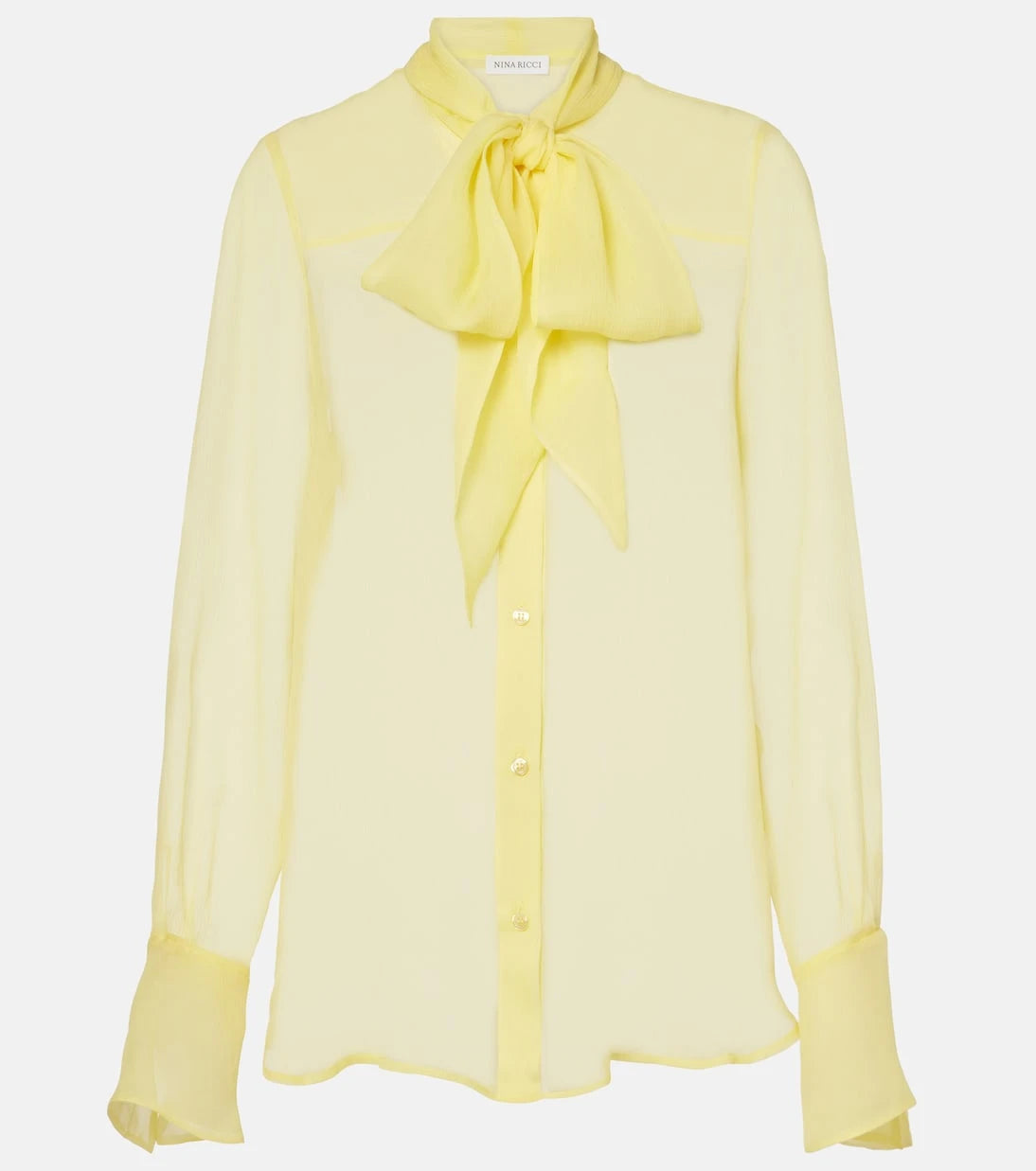 Nina Ricci - Sheer tie-neck silk chiffon blouse