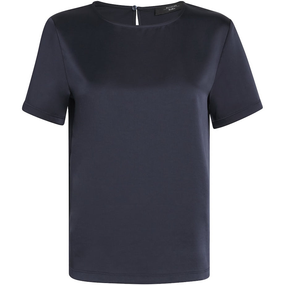 Weekend Max Mara Blue Satin-Front T-Shirt