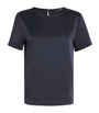 Weekend Max Mara Blue Satin-Front T-Shirt