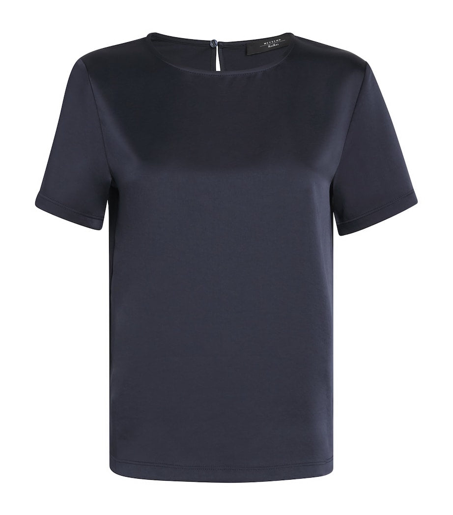 Weekend Max Mara Blue Satin-Front T-Shirt