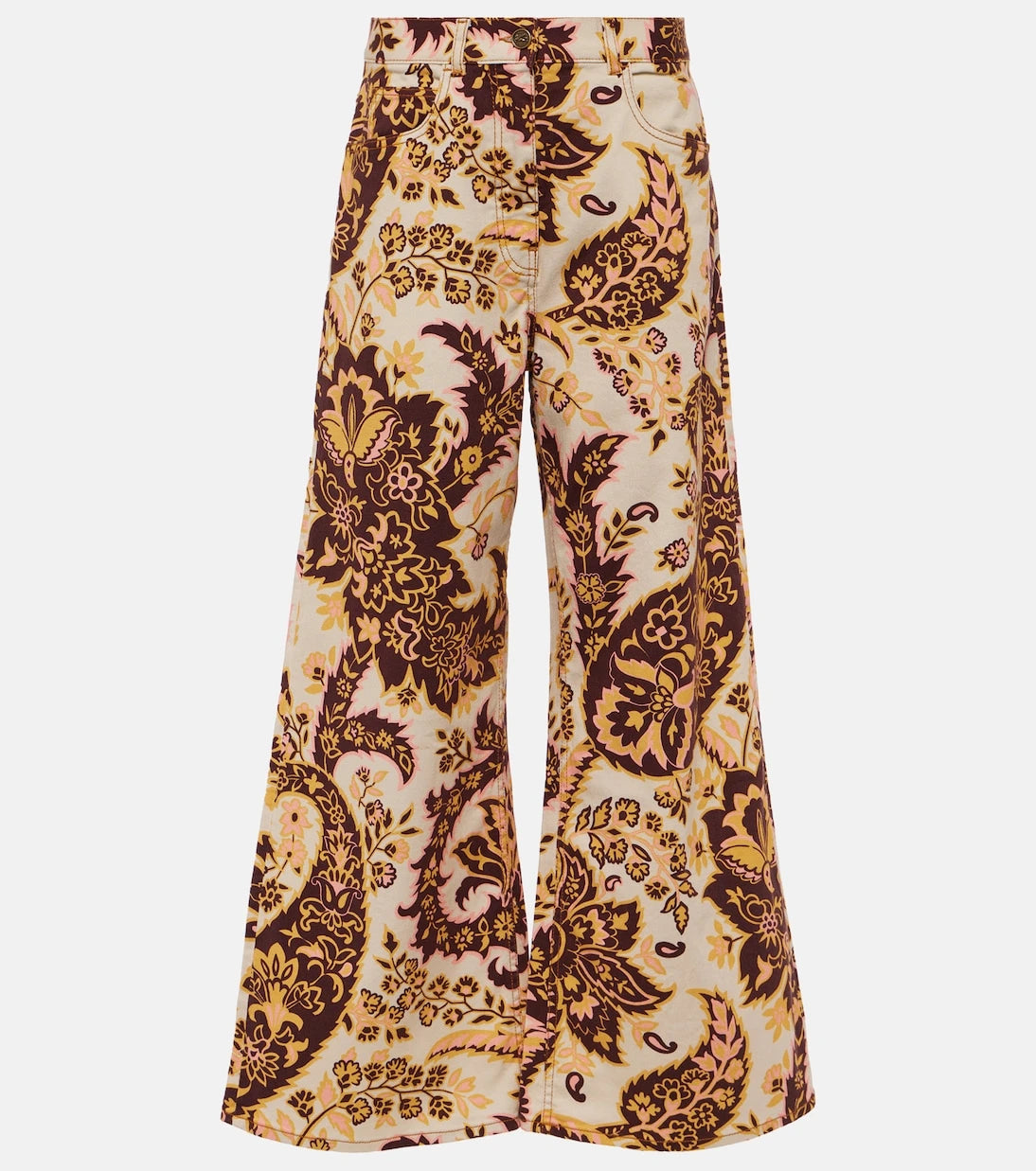 Etro - Floral high-rise wide-leg jeans
