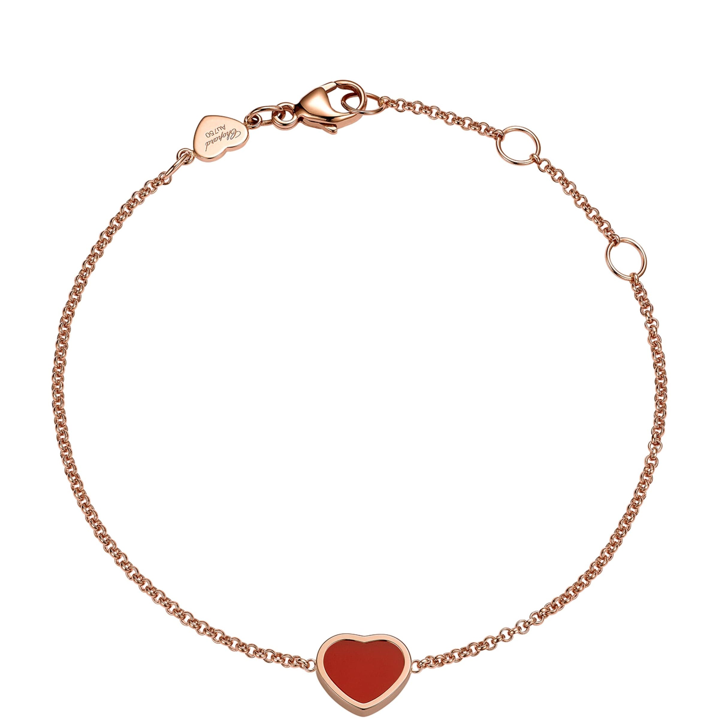 Rose Gold and Carnelian My Happy Hearts Bracelet