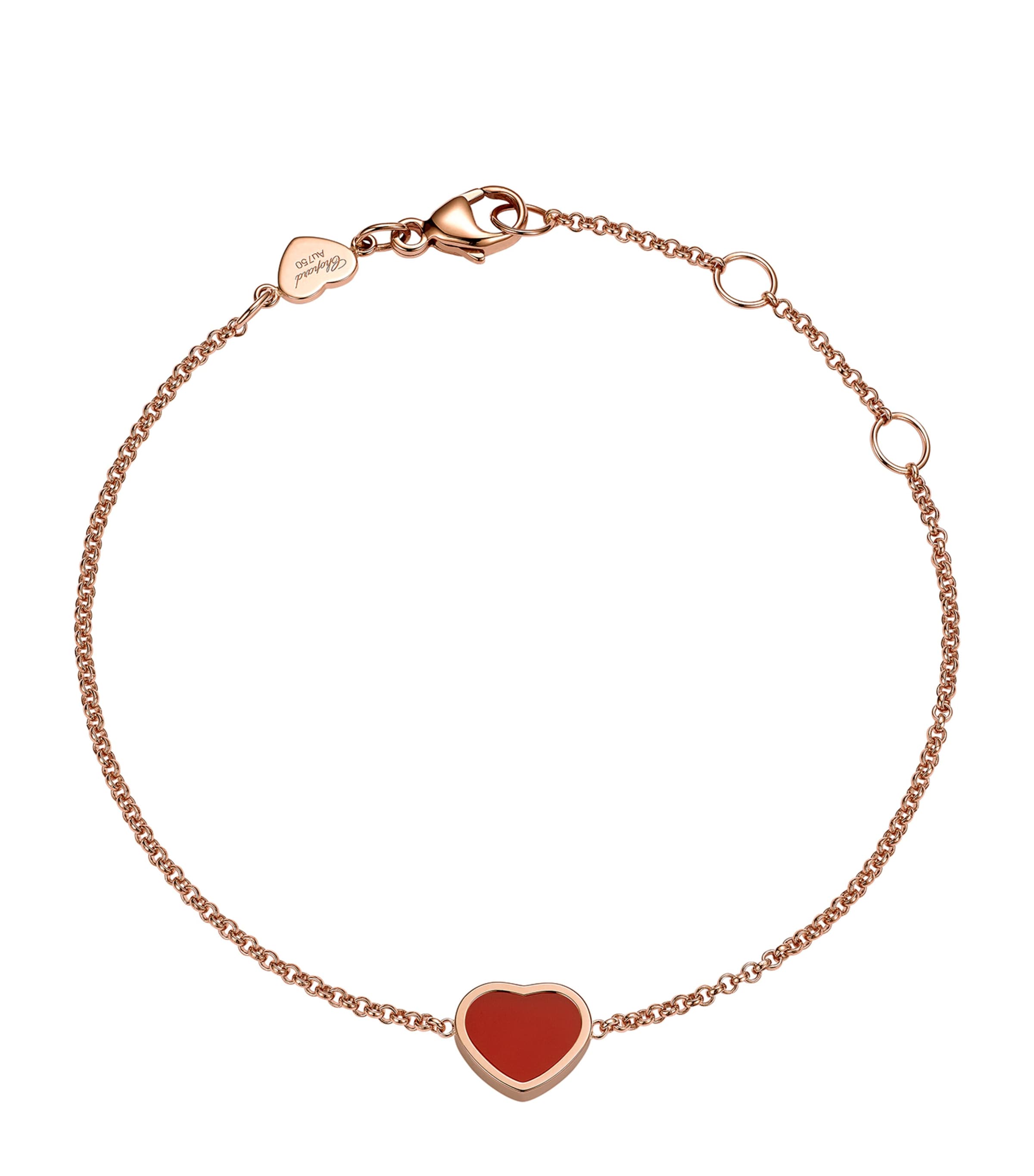 Rose Gold and Carnelian My Happy Hearts Bracelet