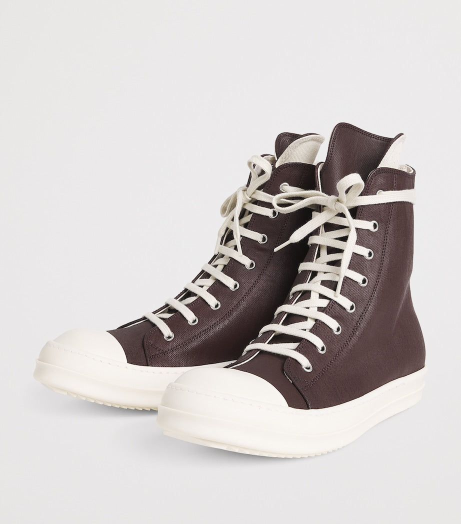 DRKSHDW Waxed Canvas High-Top Sneakers