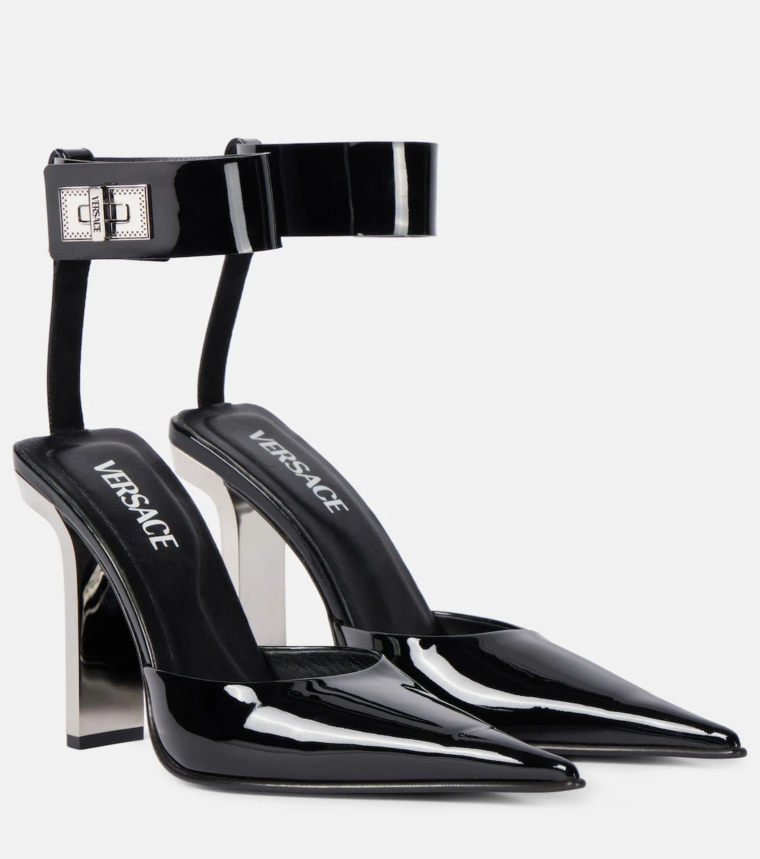 Versace - Patent leather slingback pumps