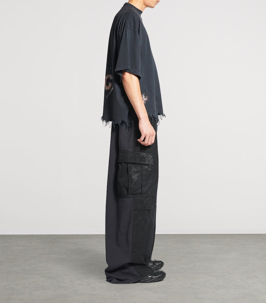 Balenciaga Black Distressed Oversized T-Shirt