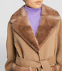 Yves Salomon Beige Cashmere-Wool Fox Fur-Trim Coat