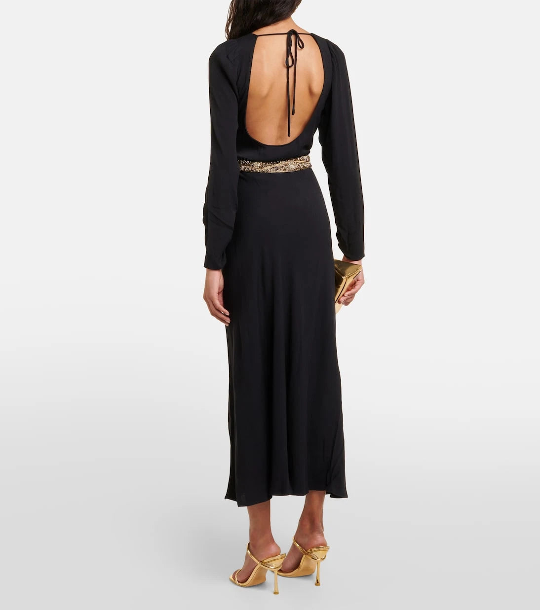 Rixo - Elena embellished crêpe midi dress
