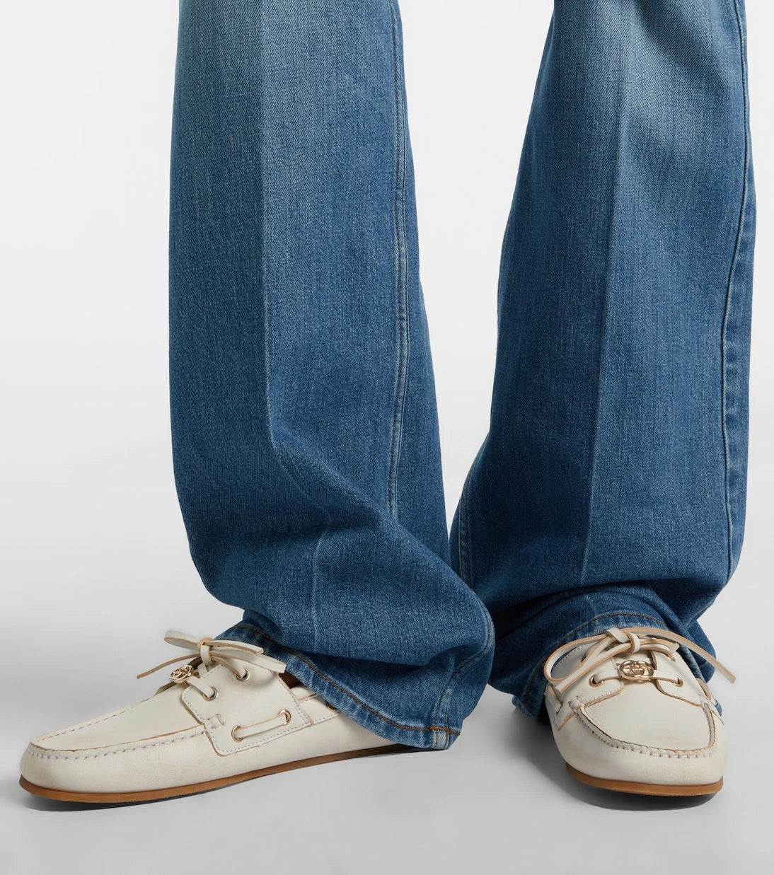 Gucci - Interlocking G leather boat shoes