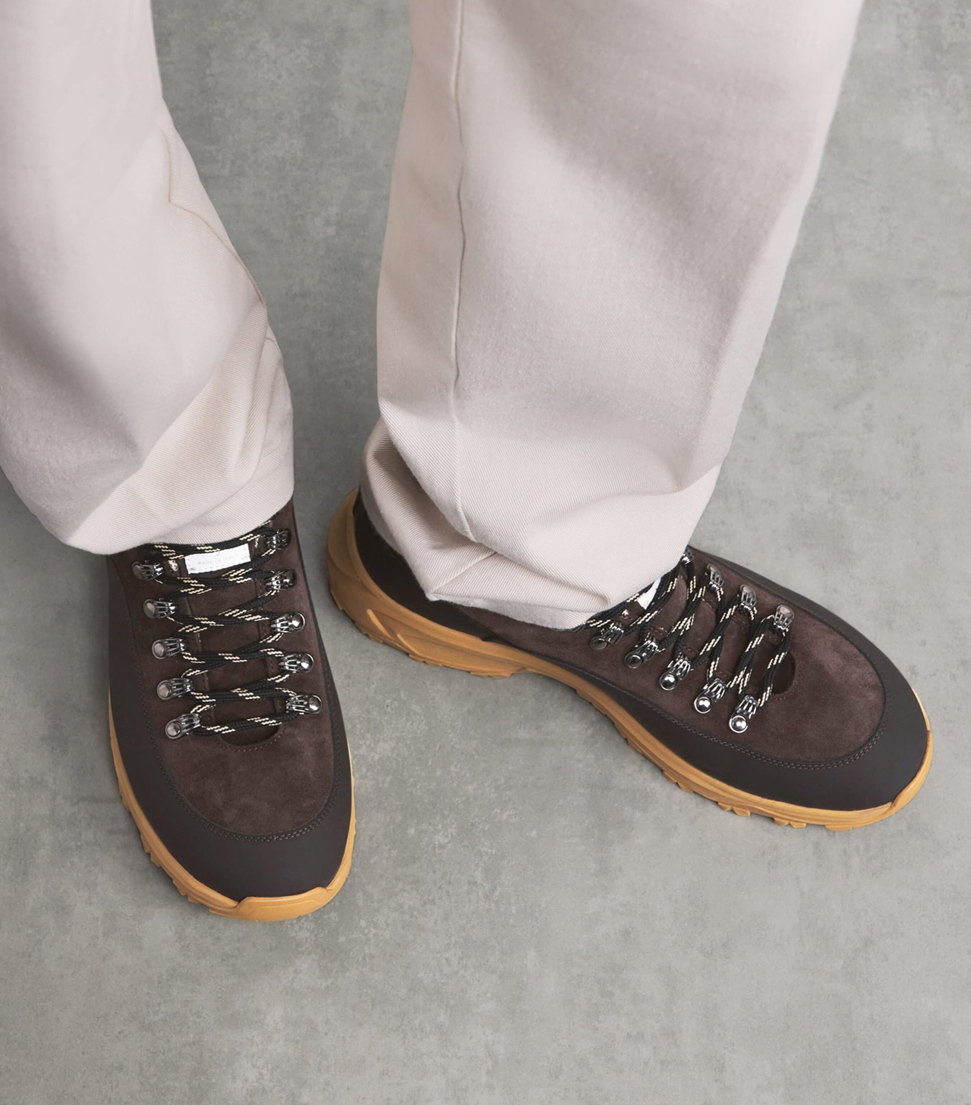 Eleventy Leather-Suede Sneakers