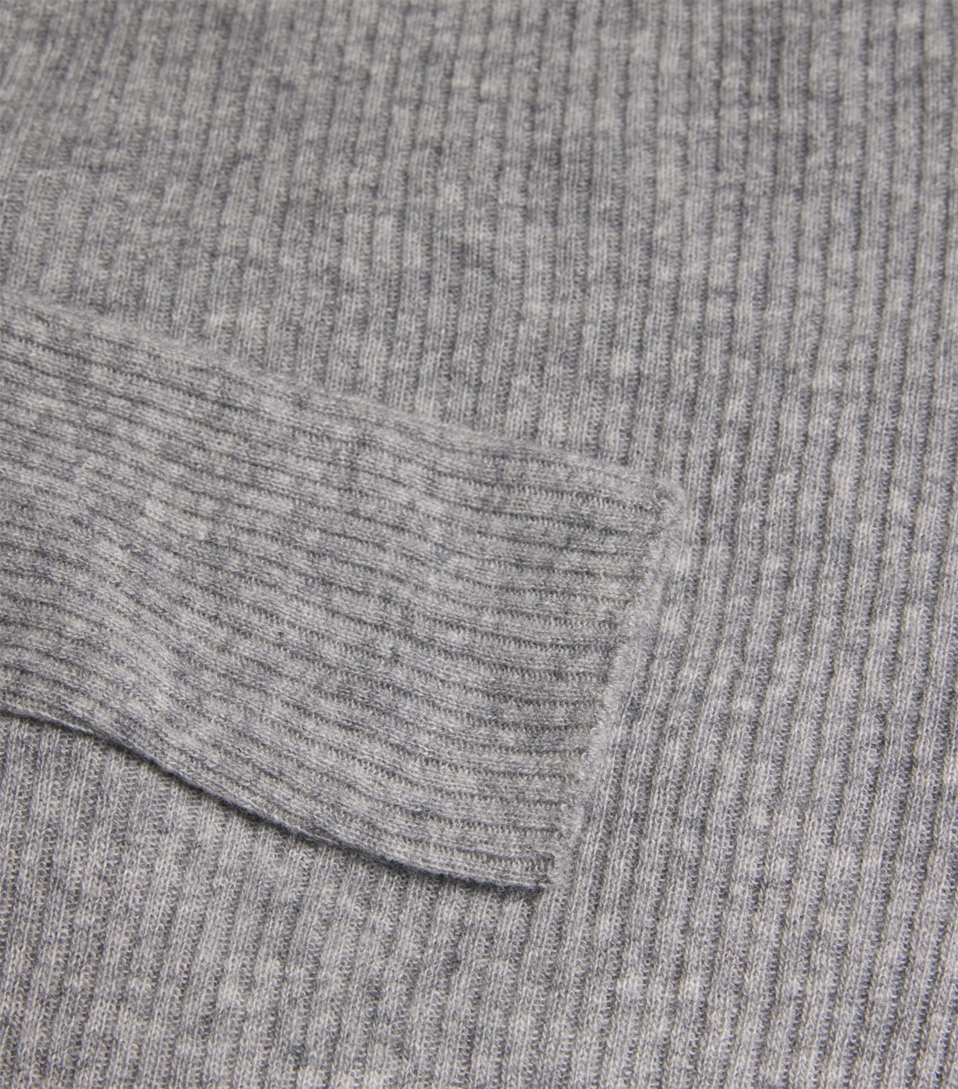 Fabiana Filippi Grey Wool-Silk-Cashmere Ribbed Sweater