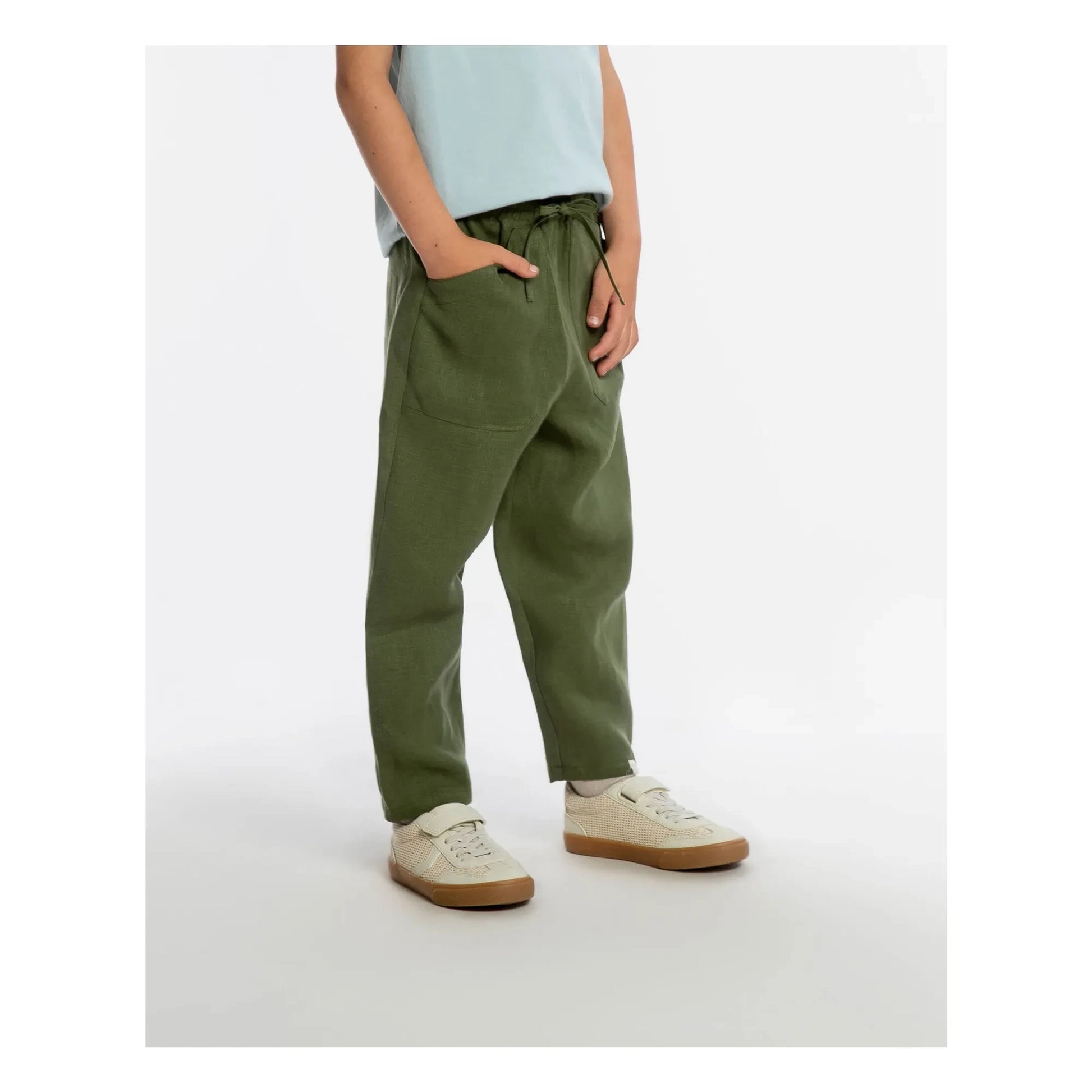 Matona - Garden Linen Pants | Olive