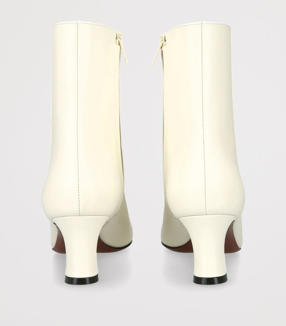 Valentino Garavani Beige Leather Signature VLogo Ankle Boots 55