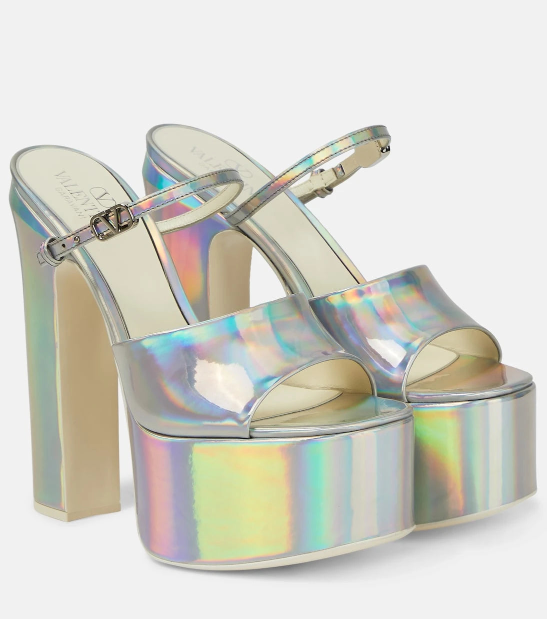 Valentino Garavani - VLogo holographic platform sandals