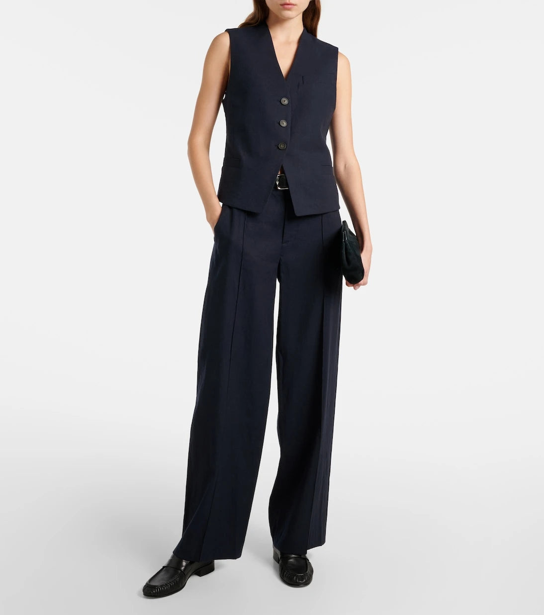 Vince - Linen-blend wide-leg pants