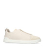 Zegna Leather and Suede Triple Stitch Sneakers
