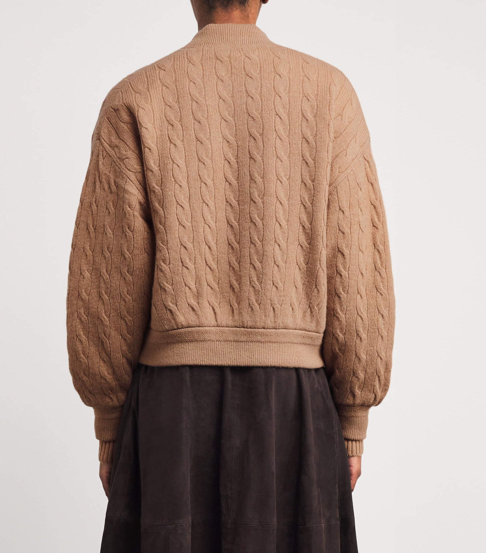 Polo Ralph Lauren Brown Wool-Cashmere Bomber Jacket