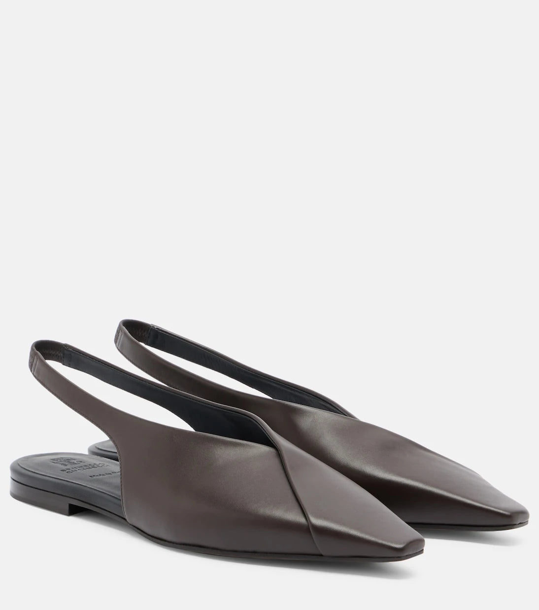 Brunello Cucinelli - Leather slingback flats