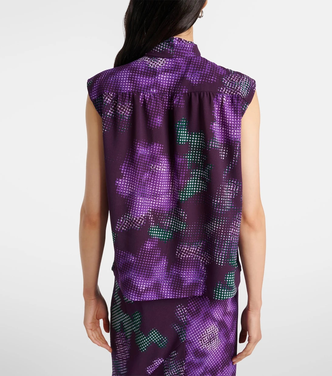 Dries Van Noten - Floral tie-neck top
