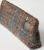 Brunello Cucinelli Grey Wool-Leather Prince of Wales Check Essence Clutch Bag