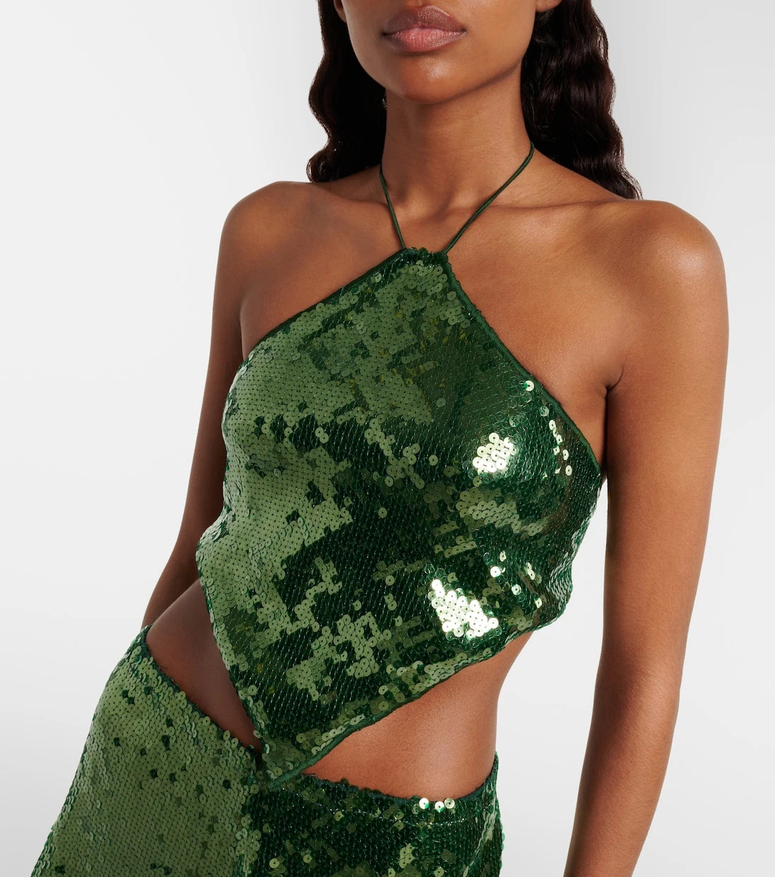 Oséree - Marylin sequined halterneck crop top