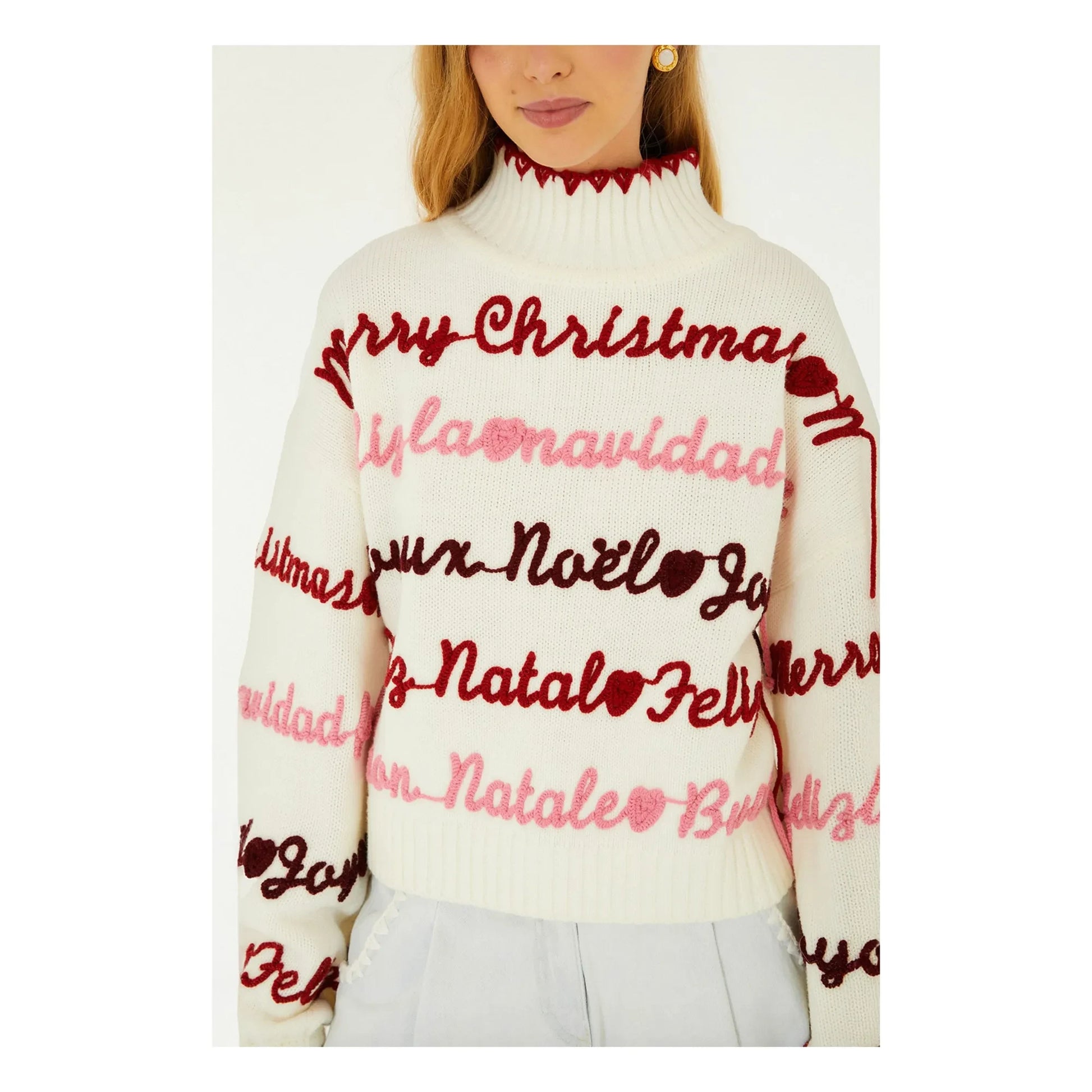 Farm Rio - Merry Christmas sweater | Ecru