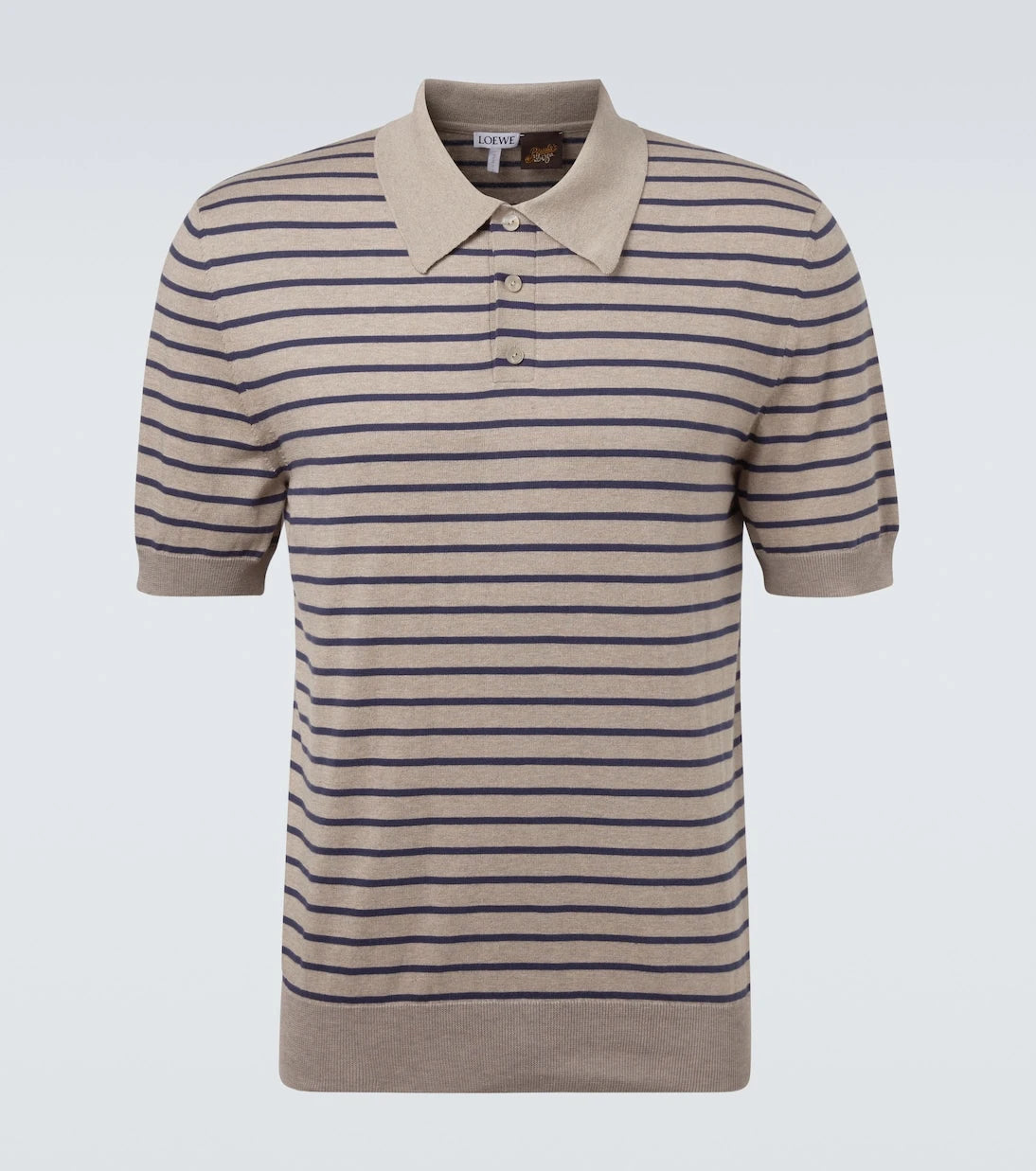 Loewe - Knitted striped cotton-blend polo shirt