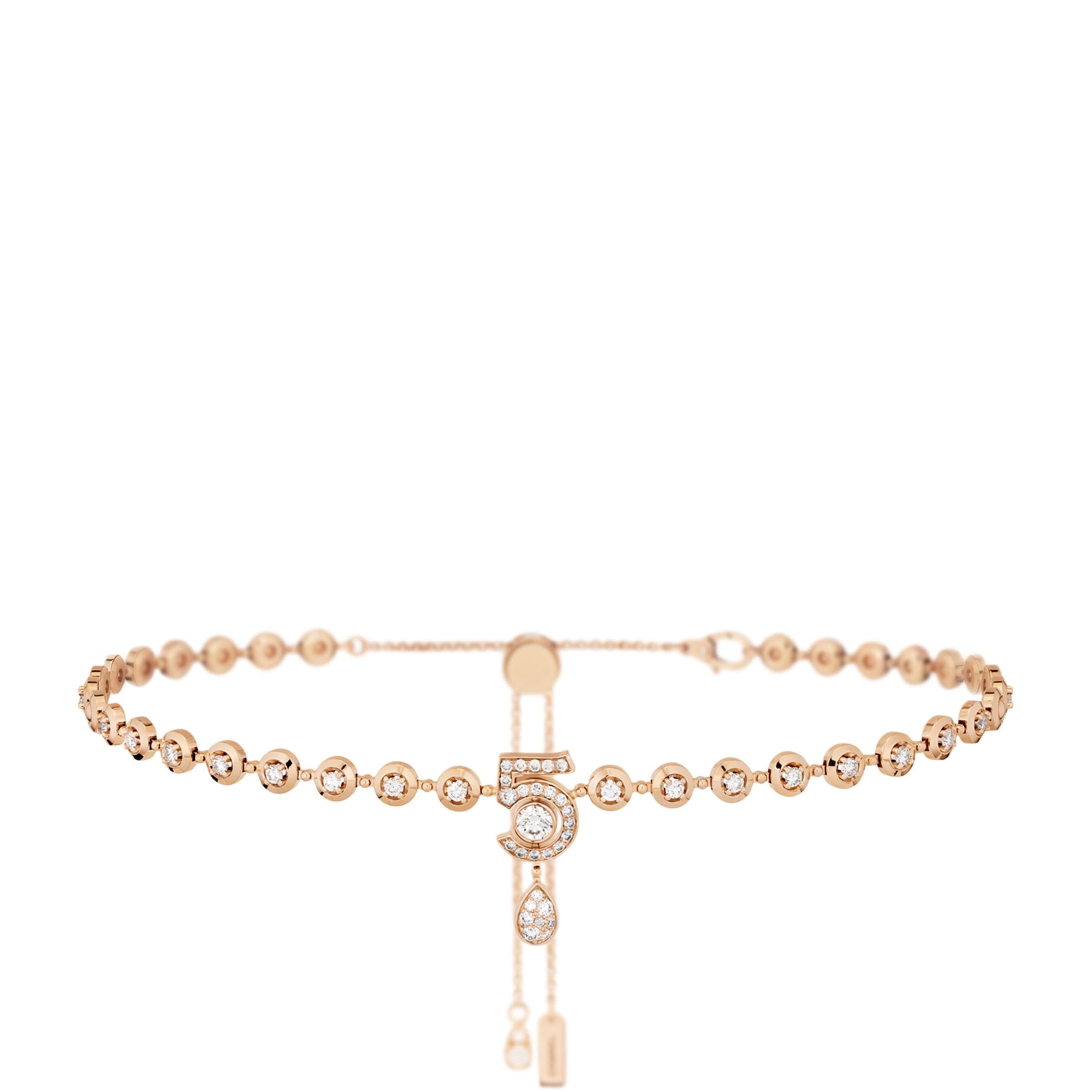 Beige Gold and Diamond Eternal N°5 Necklace