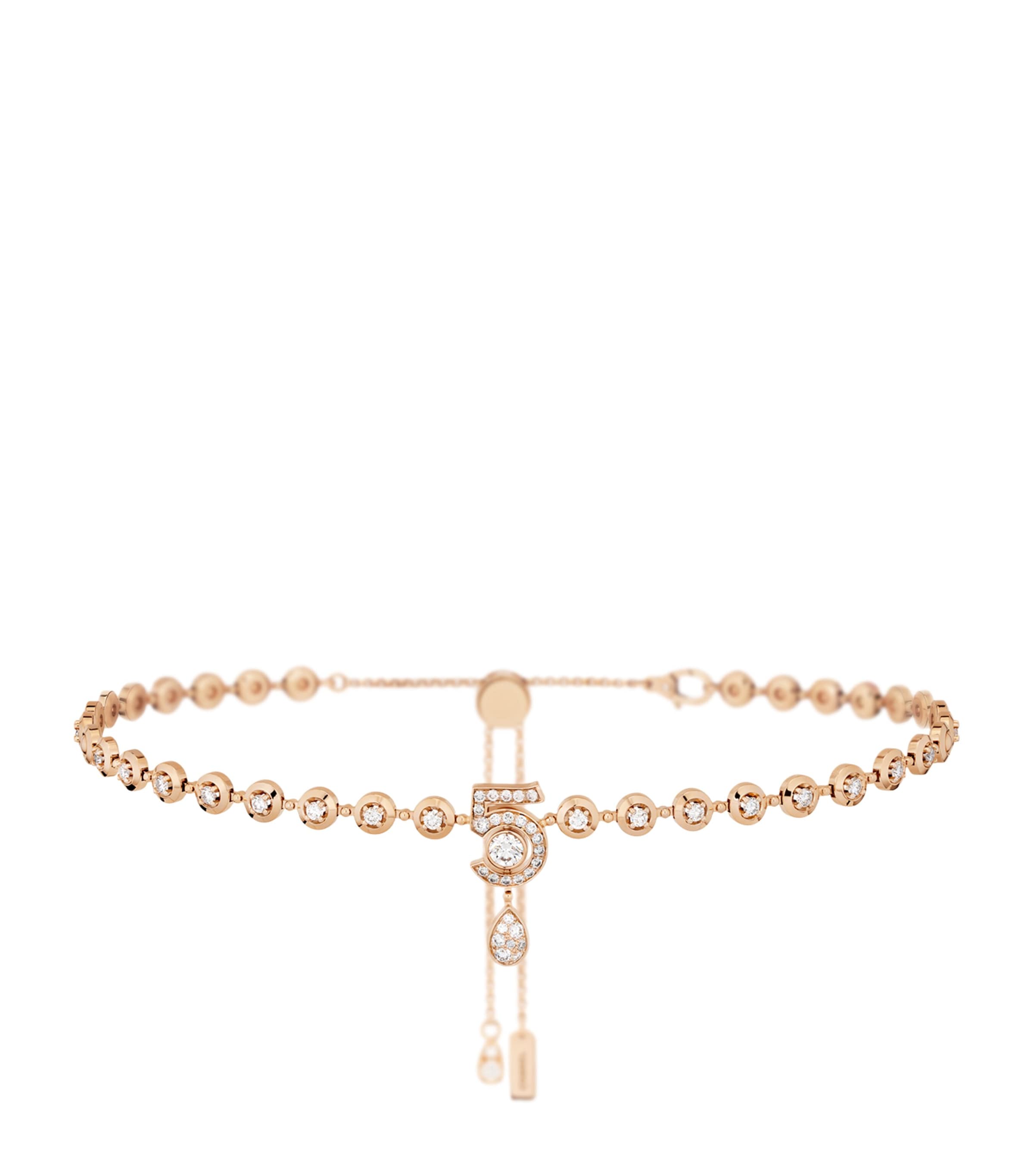 Beige Gold and Diamond Eternal N°5 Necklace