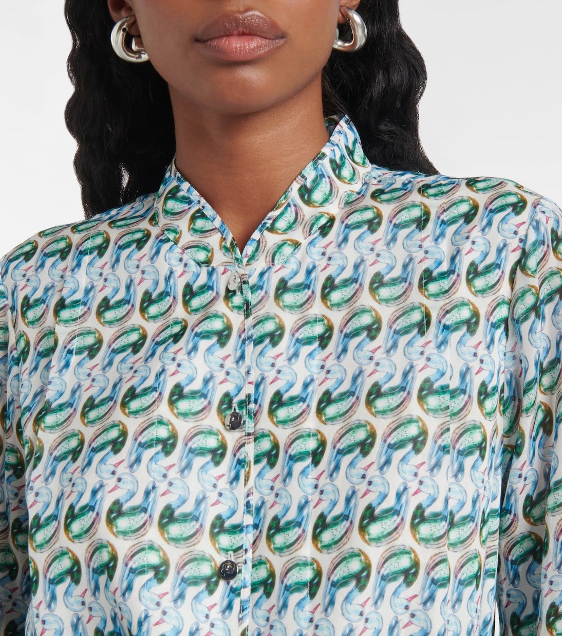 Tory Burch - Printed silk and cotton midi dress