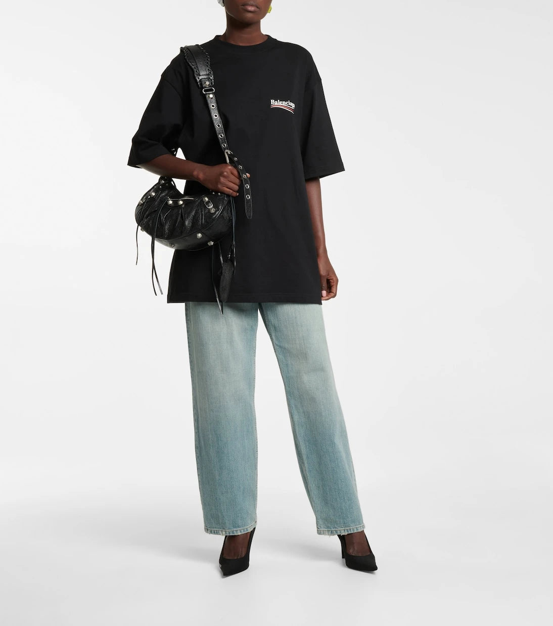 Balenciaga - حقيبة كتف Le Cagole صغيرة من الجلد