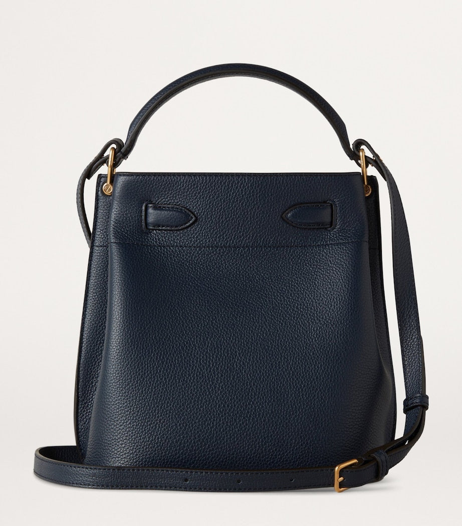 Blue Leather Islington Bucket Bag