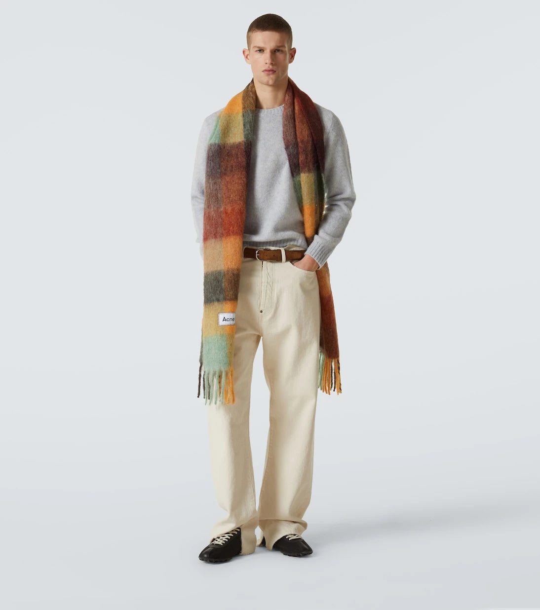 Acne Studios - وشاح فالي منقّش من مزيج الألبكة