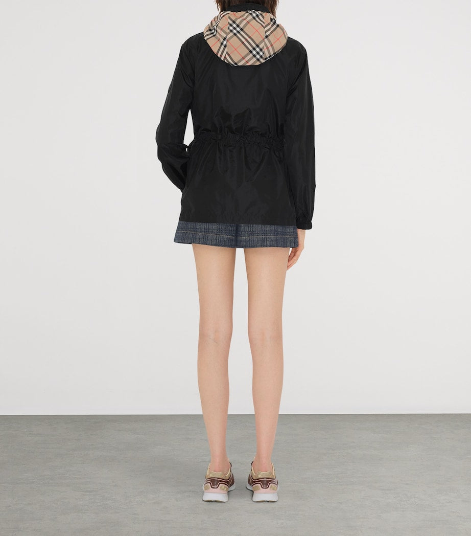 Burberry Black Technical Adaptable Check-Trim Parka