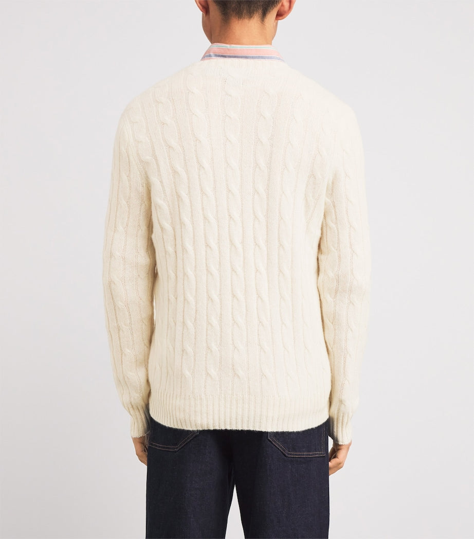 Polo Ralph Lauren Beige Cashmere Cable-Knit Sweater
