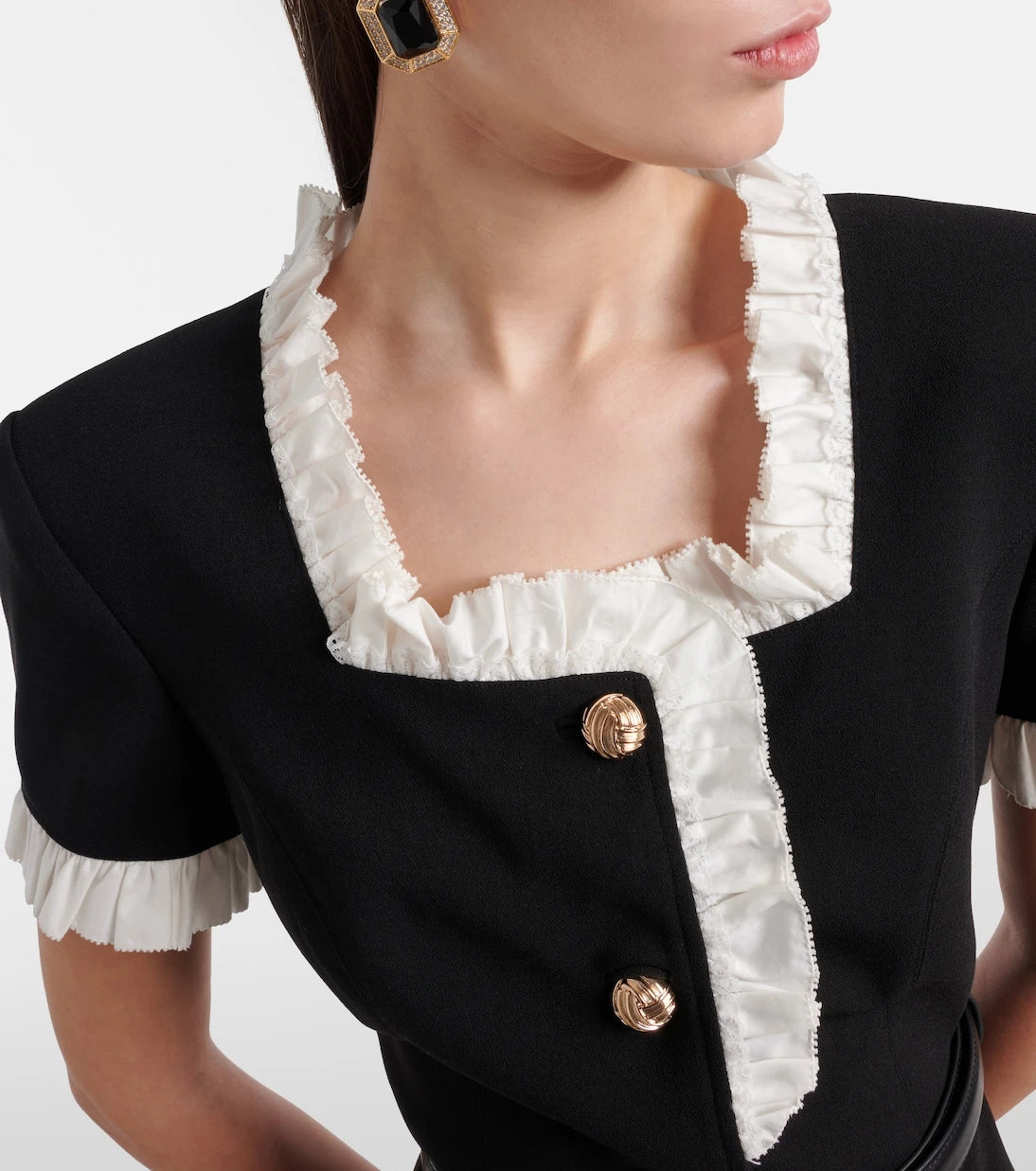 Self-Portrait - Belted crêpe midi dress