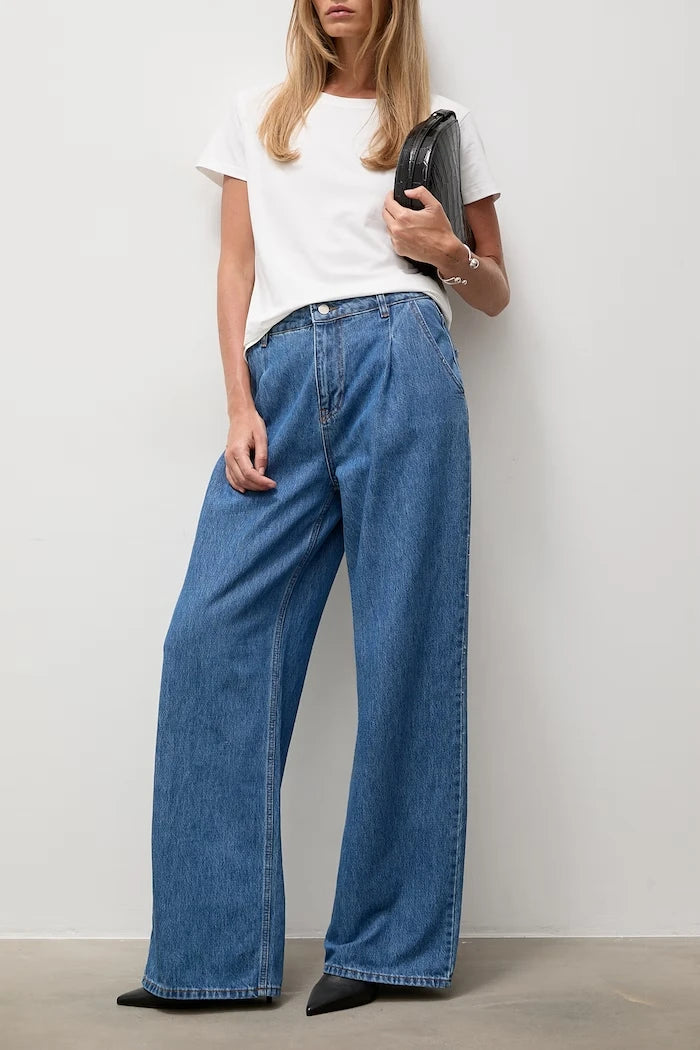 Answear.LAB wide leg kadın jean pantolon