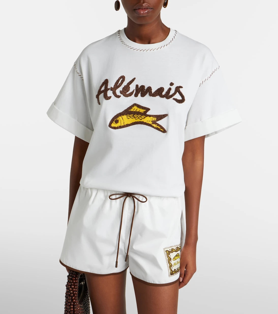 Alémais - Scuba embroidered cotton T-shirt