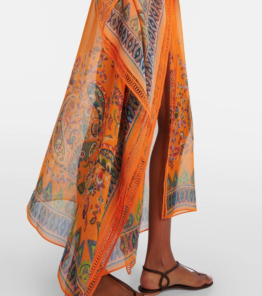 Etro - Embroidered semi-sheer beach cover-up