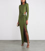 Self-Portrait Green Rhinestone-Embellished Maxi Dress