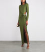Self-Portrait Green Rhinestone-Embellished Maxi Dress