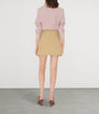 Beige Bonded Gabardine Trench Mini Skirt