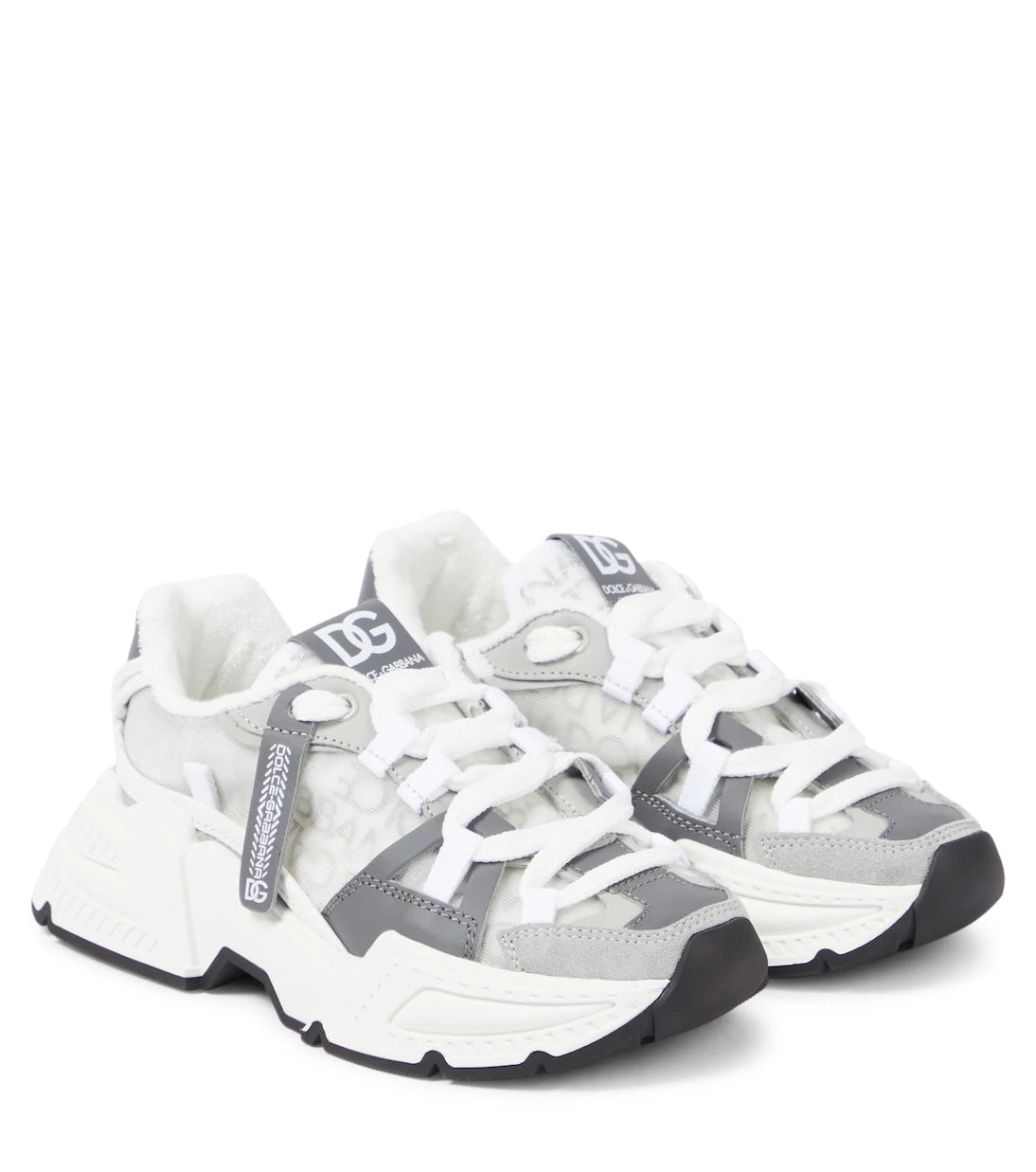 Dolce&Gabbana Kids - Airmaster DG leather-trimmed sneakers